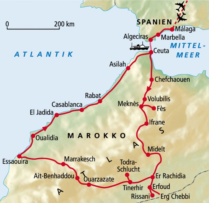 Route Marokko